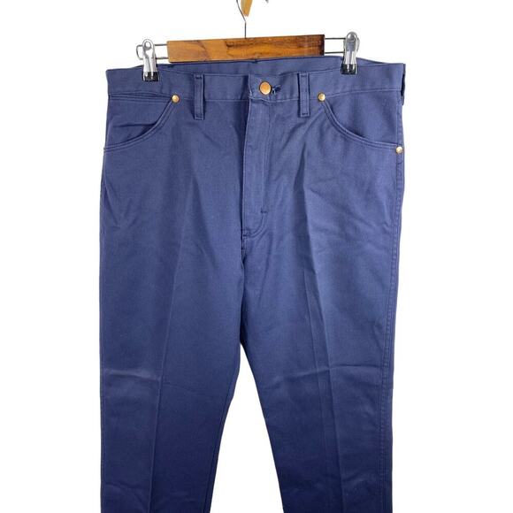 Vintage Wrangler Dark Blue Jeans Stretch Pants 34x31 USA Made Mens Style 13TNVY - Picture 2 of 5